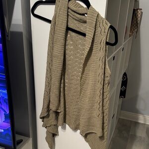 Women's Tan Sleeveless Sweater Vest